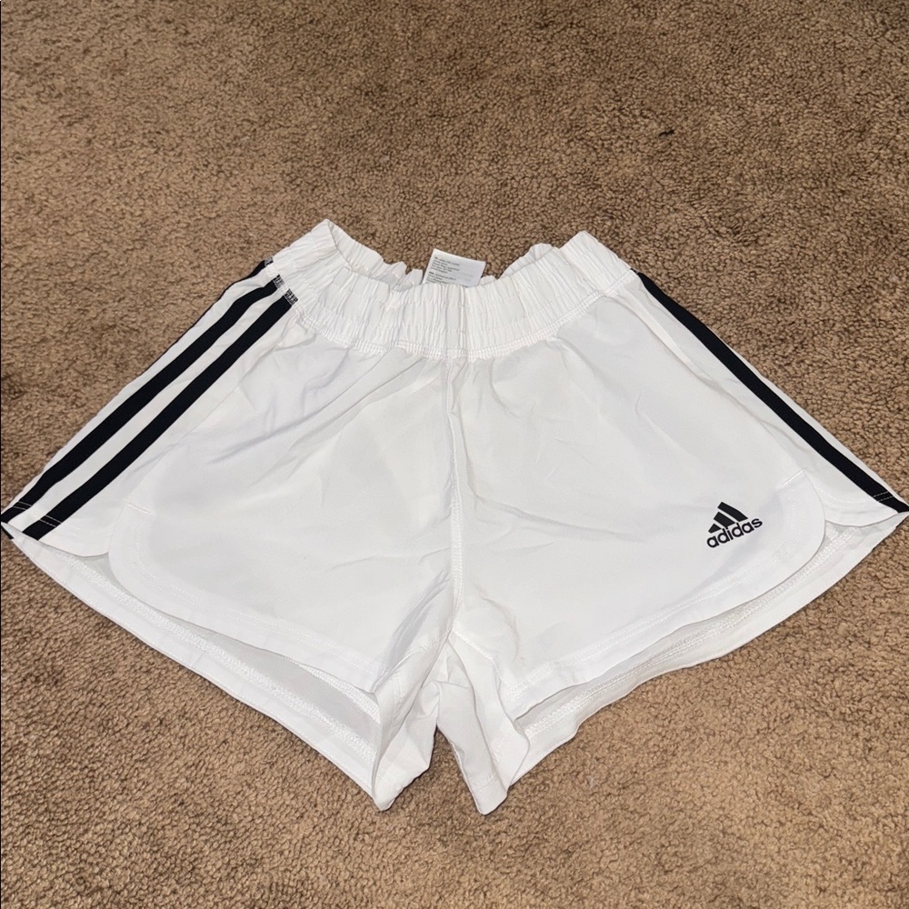 Adidas White Shorts with Black Accents